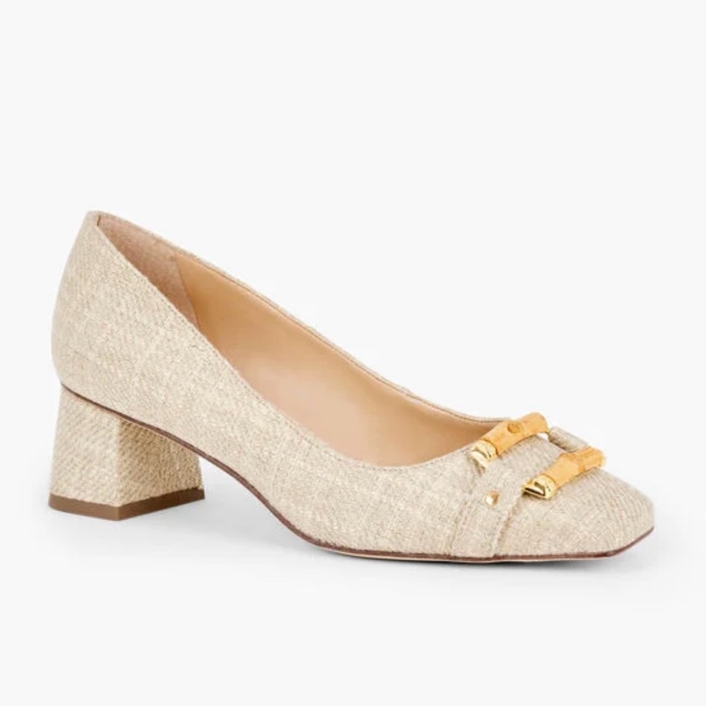 TALBOTS Elegant Beige Block Heel Pumps